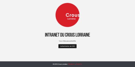 Capture d'écran de l’application intranet du Crous Lorraine