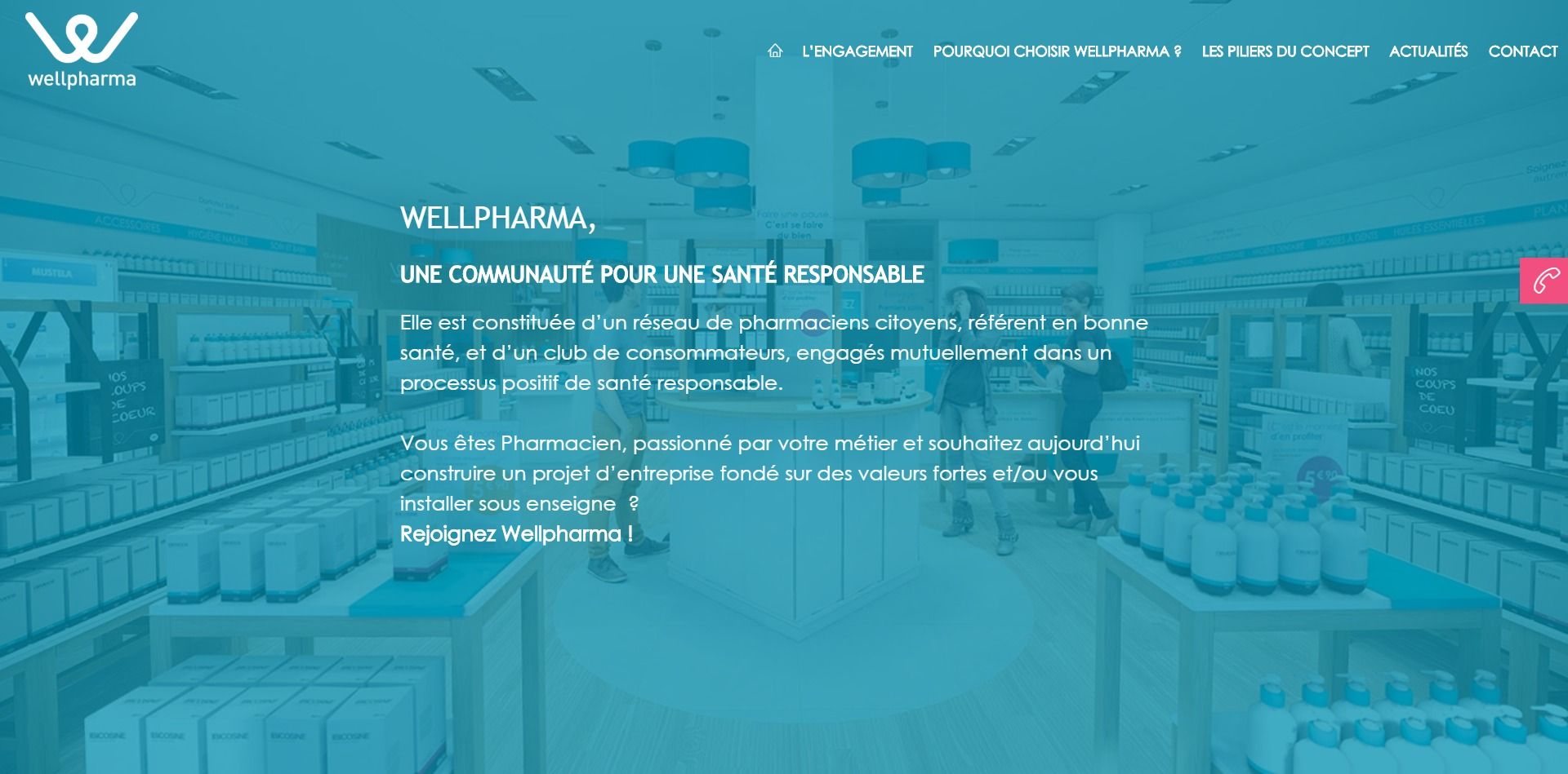 Capture d'écran du site B2B WellPharma