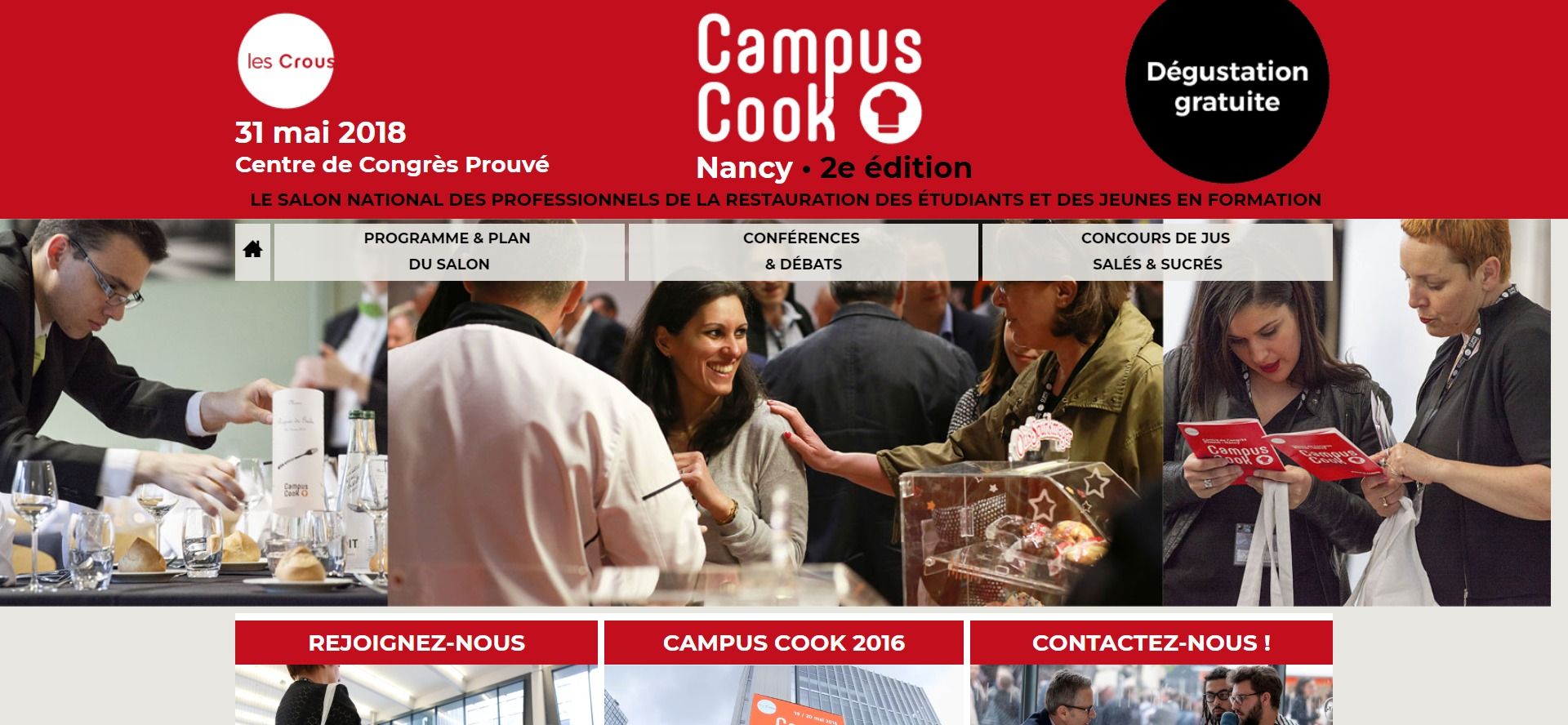 Capture d'écran du site campuscook.fr